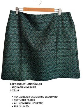LOFT Outlet Jacquard Mini Skirt | Size 14